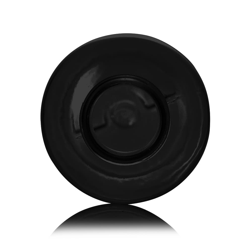 2 oz Black PET Boston Round Bottle with 20-410 neck finish - Product image