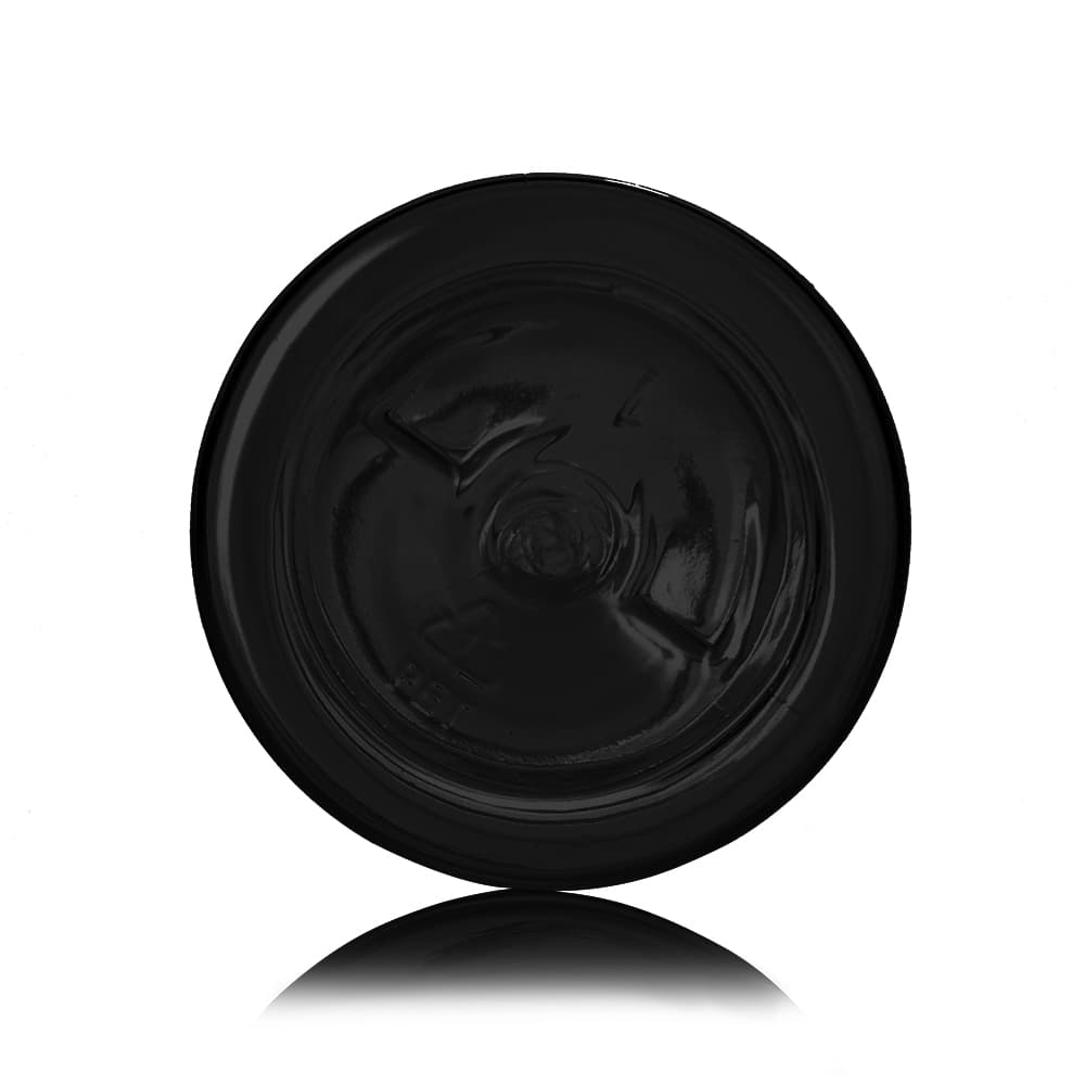 2 oz Black PET Boston Round Bottle with 20-410 neck finish - Product image