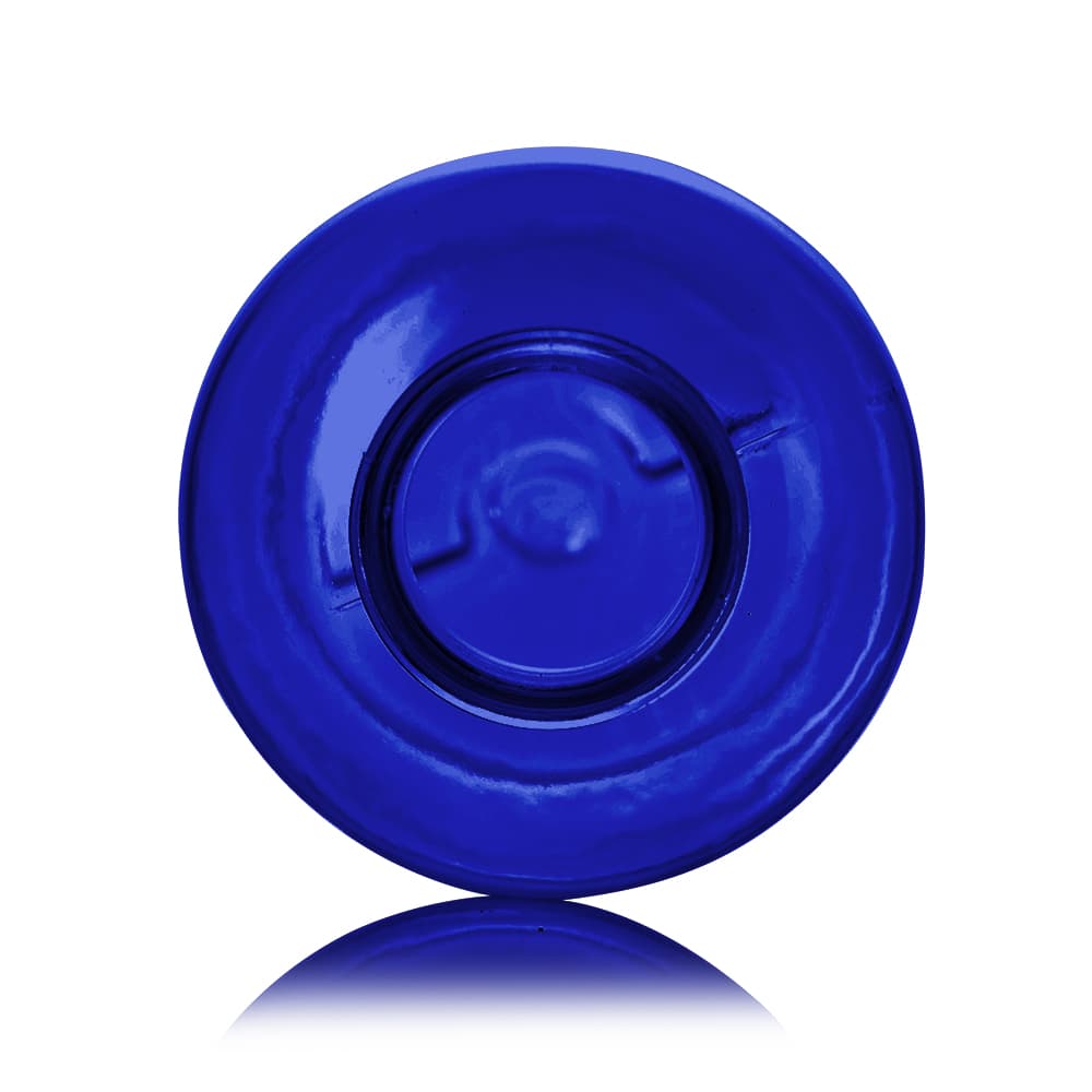 2 oz Blue PET Boston Round Bottle with 20-410 neck finish - Product image