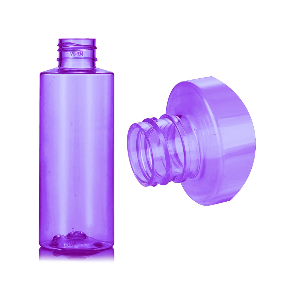 4 oz Purple PET Cylinder Round Bottle with 24-410 neck finish - Product image