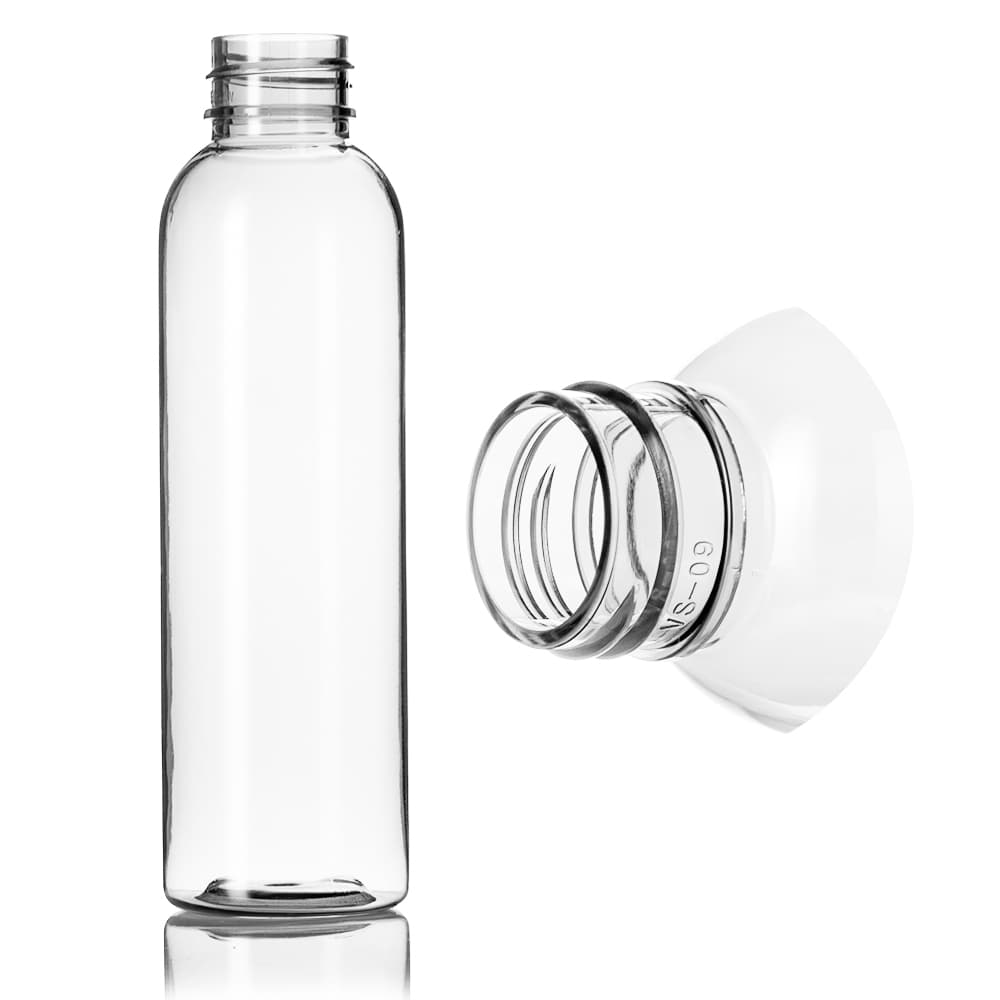 4 oz Clear PET Bullet Bottle with 24-410 neck finish - Product image