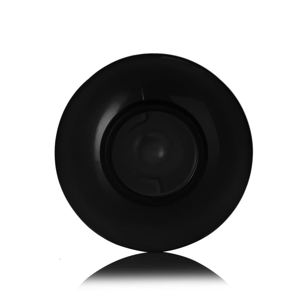 4 oz Black PET Modern Round Bottle with 24-410 neck finish - Product image