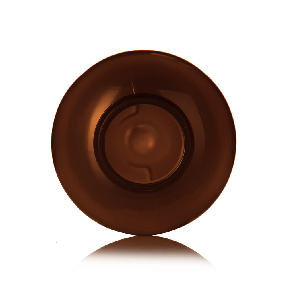 4 oz Amber PET Modern Round Bottle with 24-410 neck finish - Product image