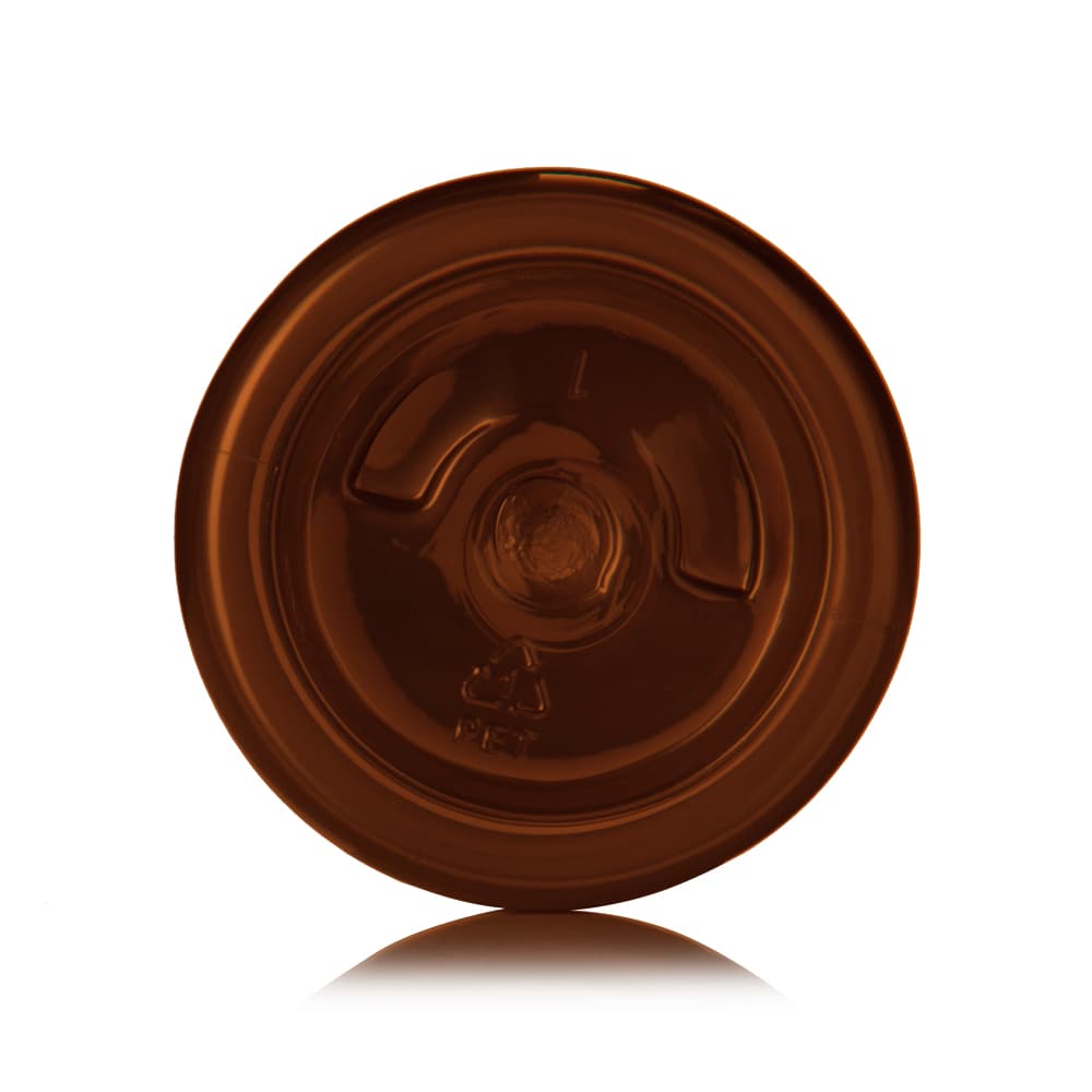 4 oz Amber PET Modern Round Bottle with 24-410 neck finish - Product image