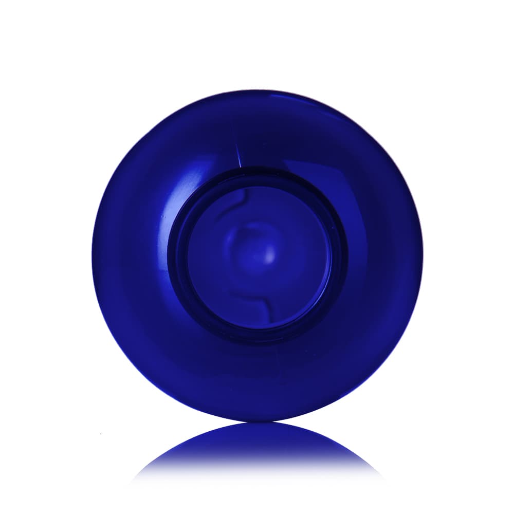 4 oz Blue PET Modern Round Bottle with 24-410 neck finish - Product image