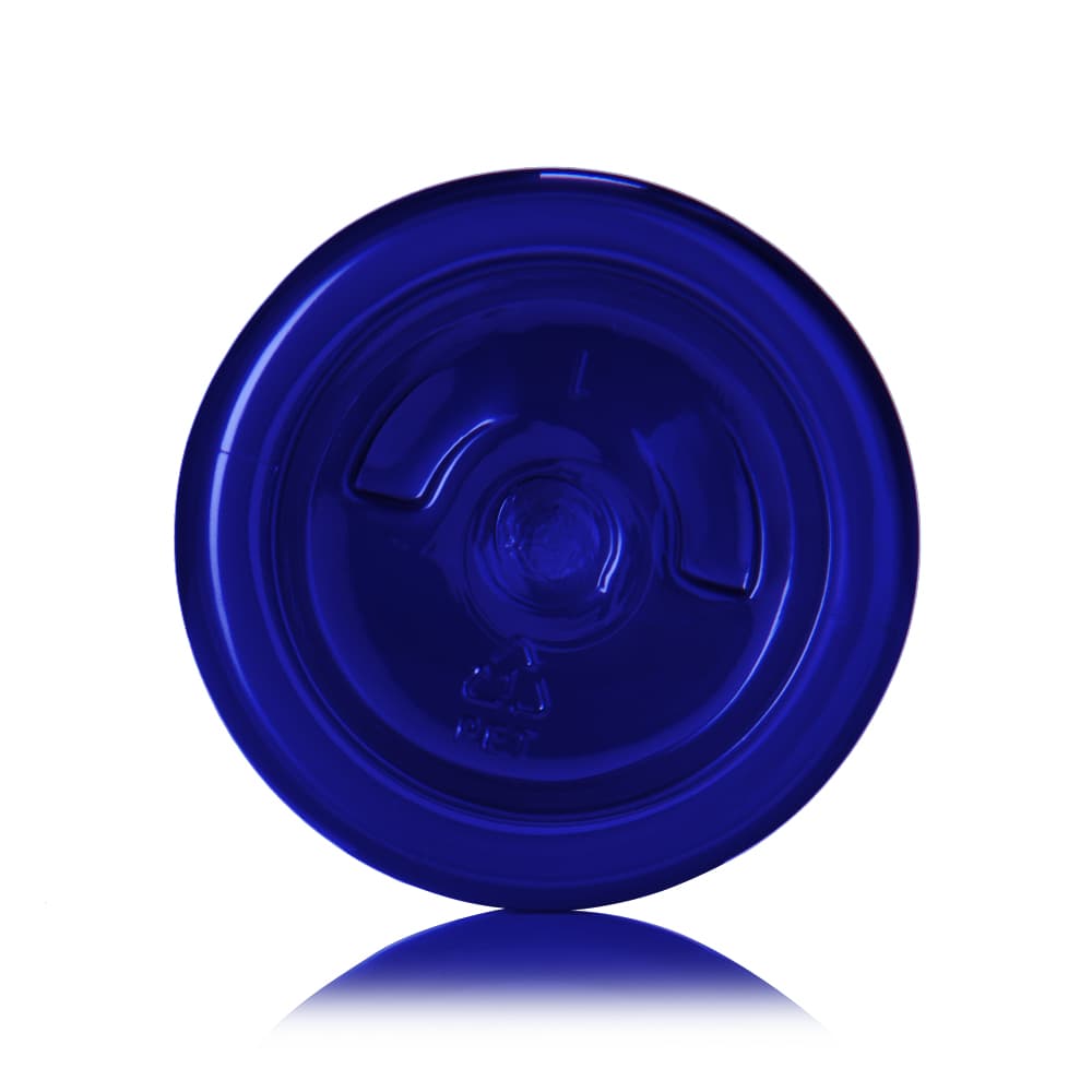 4 oz Blue PET Modern Round Bottle with 24-410 neck finish - Product image