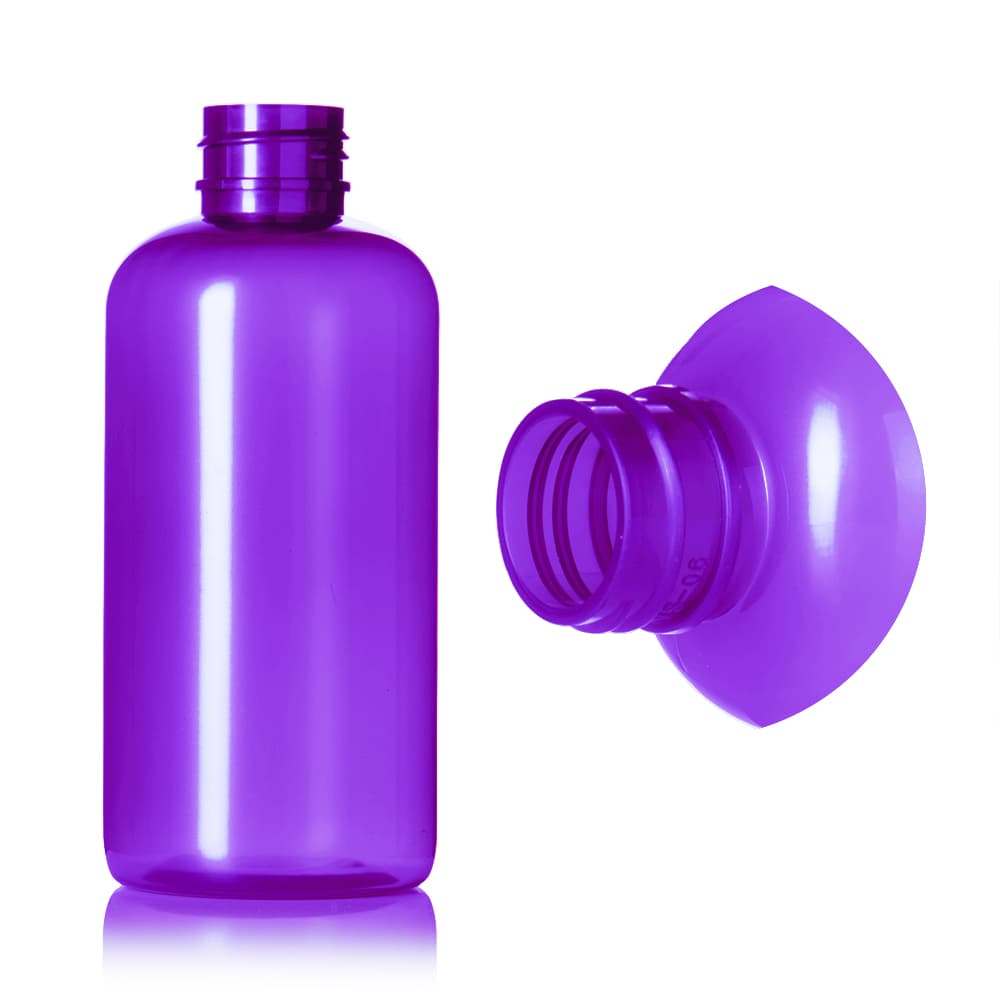 4 oz Purple PET Modern Round Bottle with 24-410 neck finish - Product image