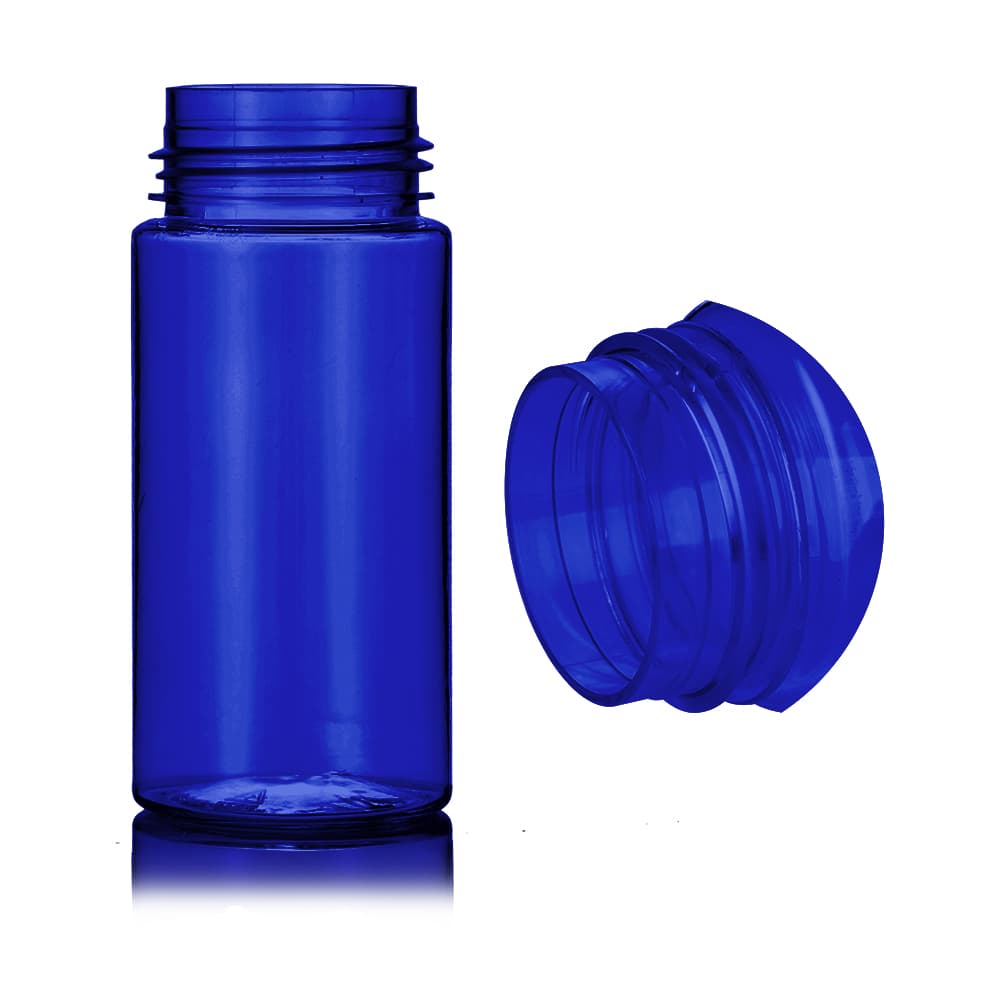 4 oz Blue PET Foam Bottle Bottle with 42-410 neck finish - Product image