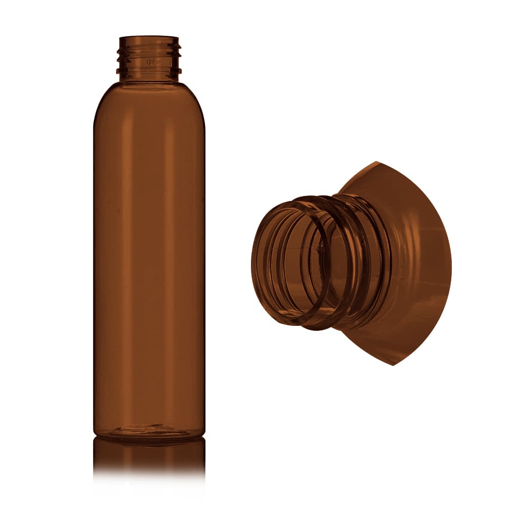 5 oz Amber PET Bullet Bottle with 24-410 neck finish - Product image