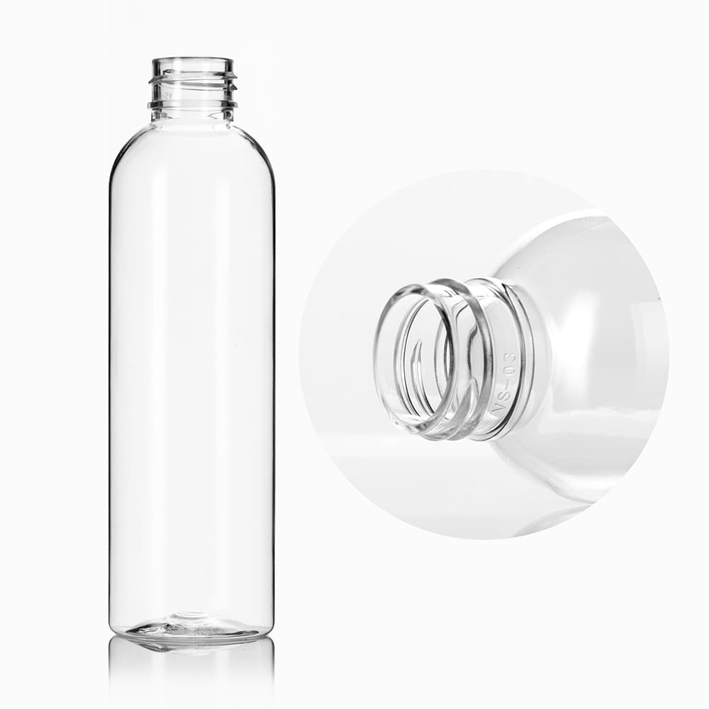 6 oz Clear PET Cosmo Bottle with 24-410 neck finish - Product image
