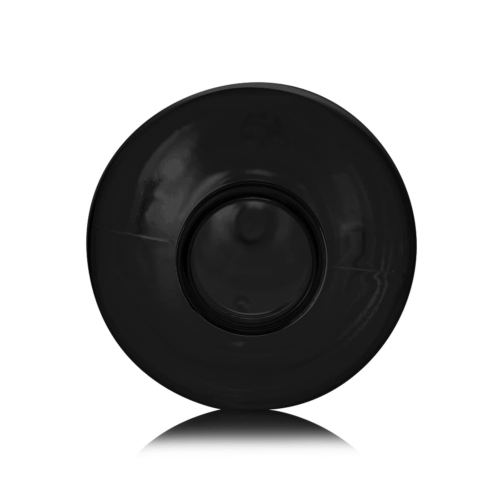 6 oz Black PET Boston Round Bottle with 24-410 neck finish - Product image