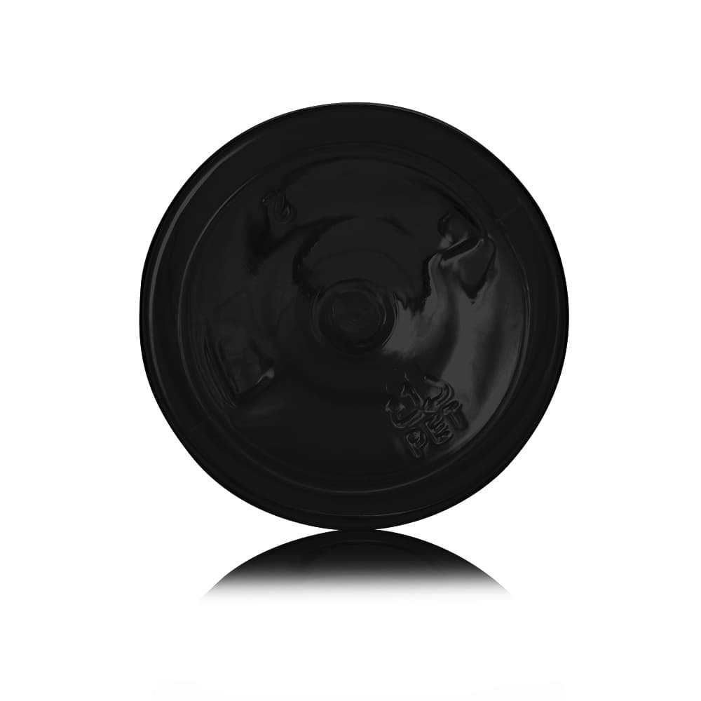 6 oz Black PET Boston Round Bottle with 24-410 neck finish - Product image