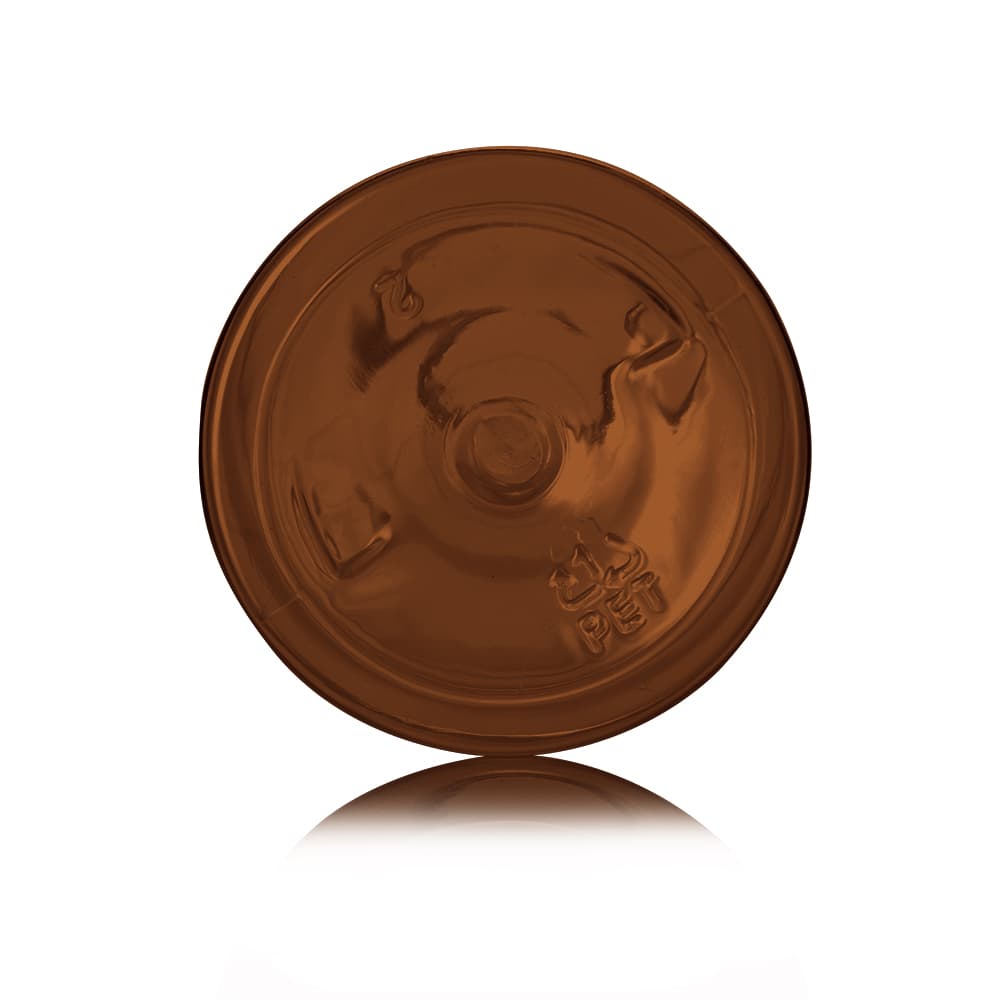 6 oz Amber PET Boston Round Bottle with 24-410 neck finish - Product image