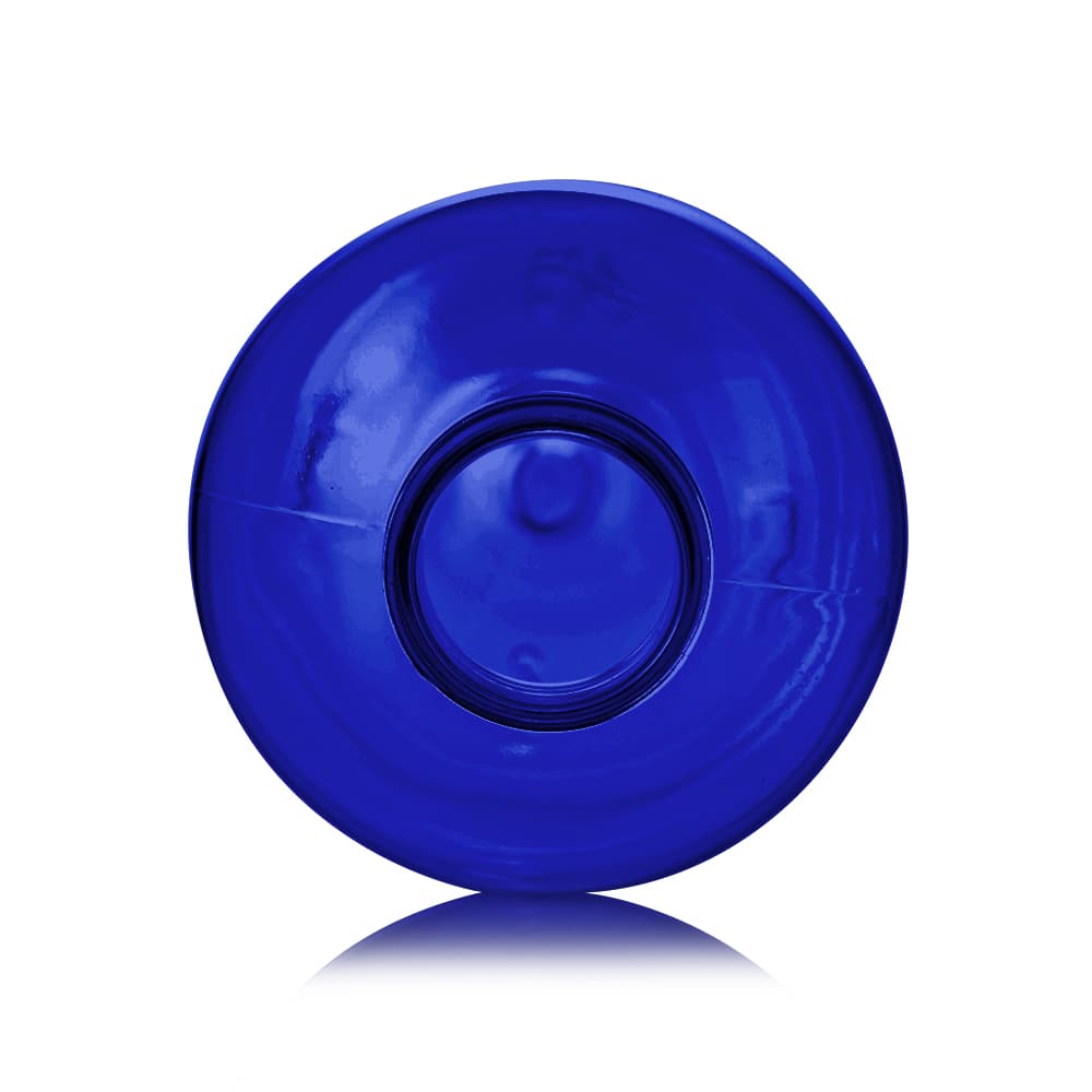 6 oz Blue PET Boston Round Bottle with 24-410 neck finish - Product image