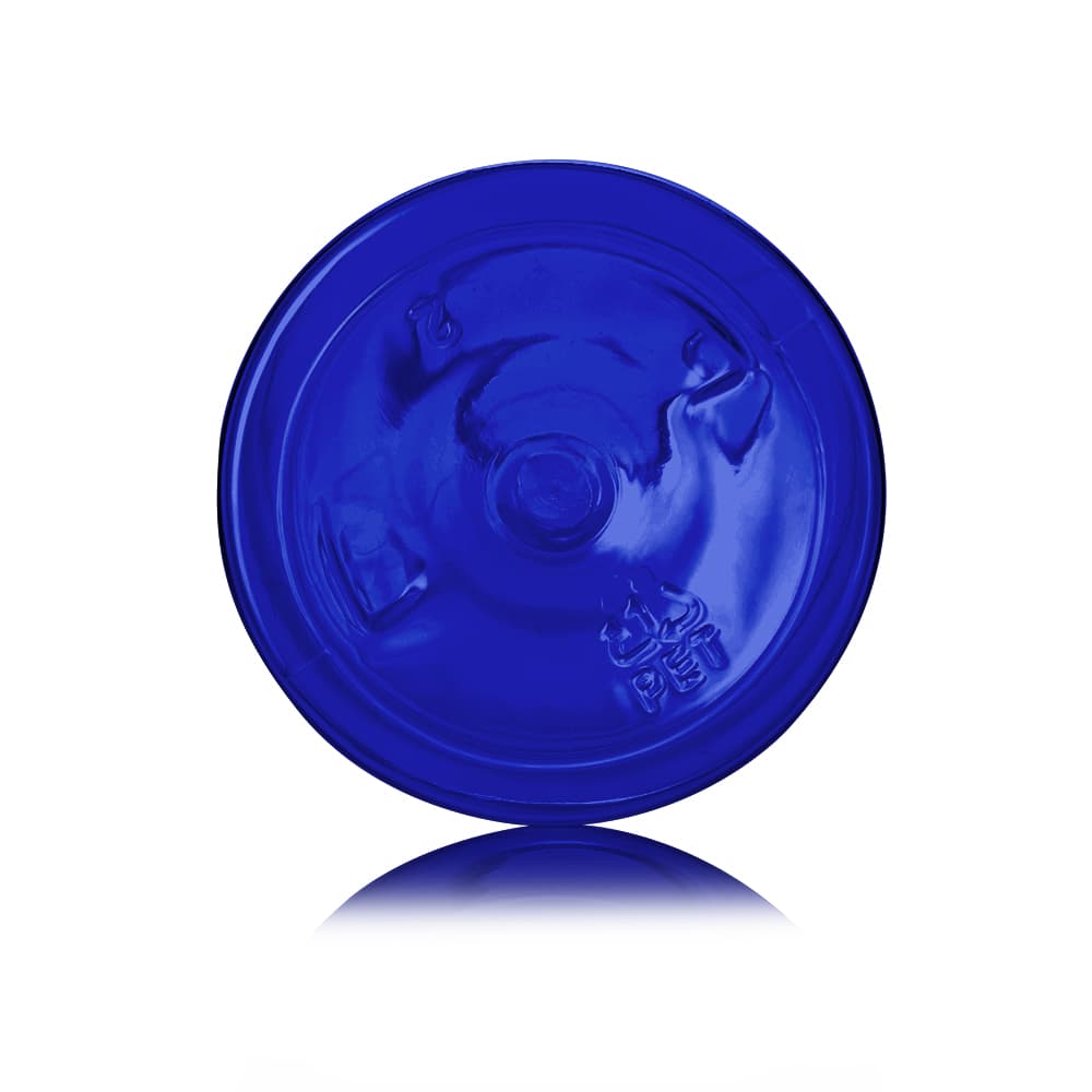 6 oz Blue PET Boston Round Bottle with 24-410 neck finish - Product image