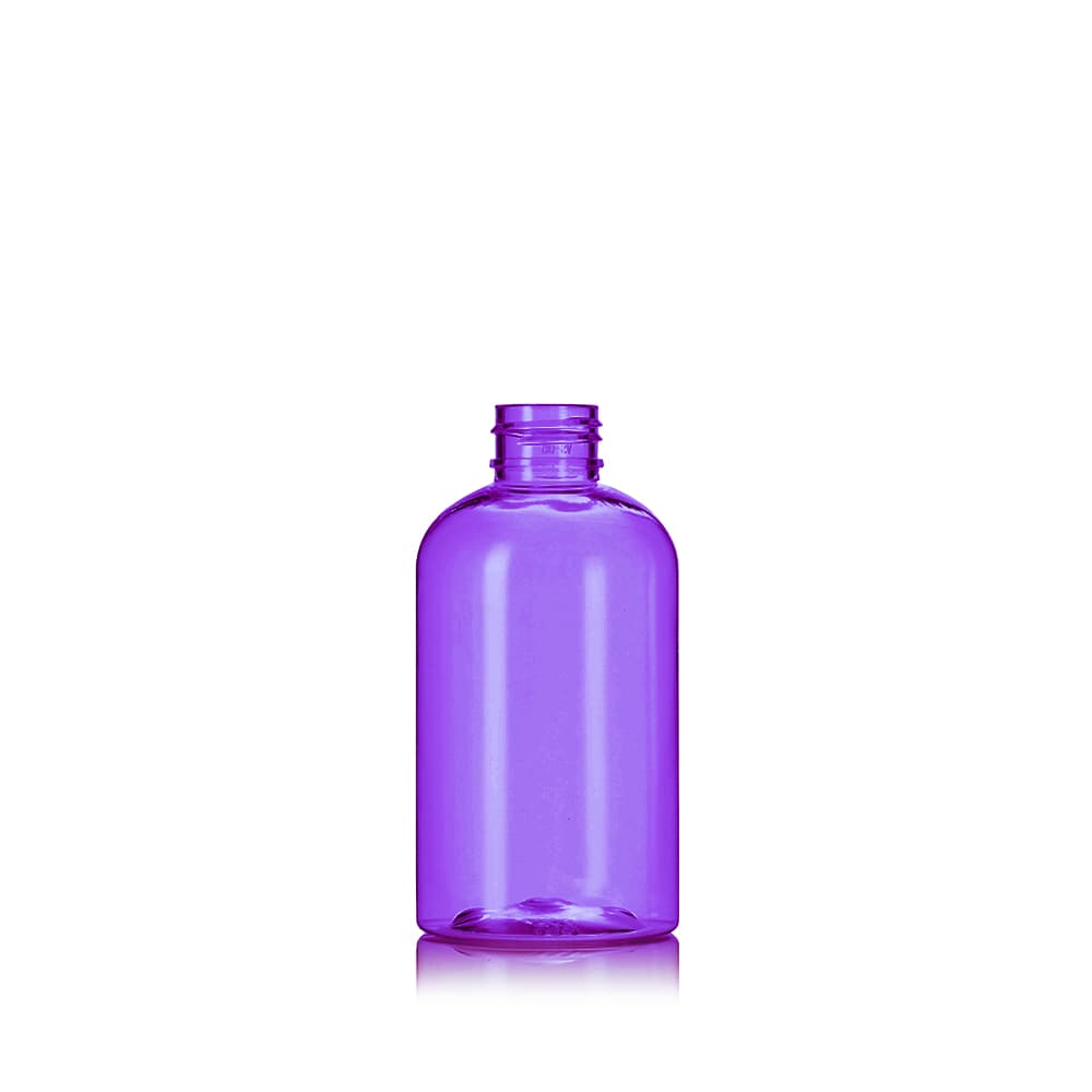 6 oz Purple PET Boston Round Bottle with 24-410 neck finish - Product image