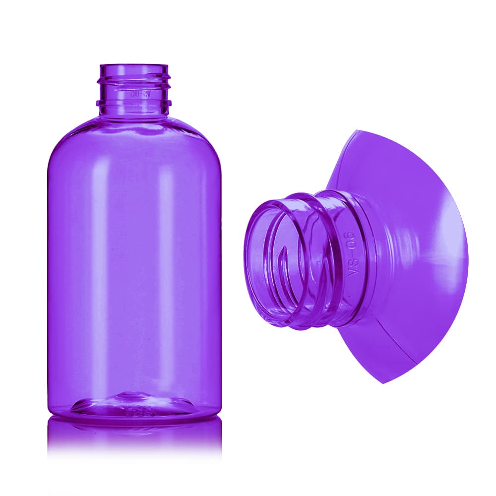 6 oz Purple PET Boston Round Bottle with 24-410 neck finish - Product image