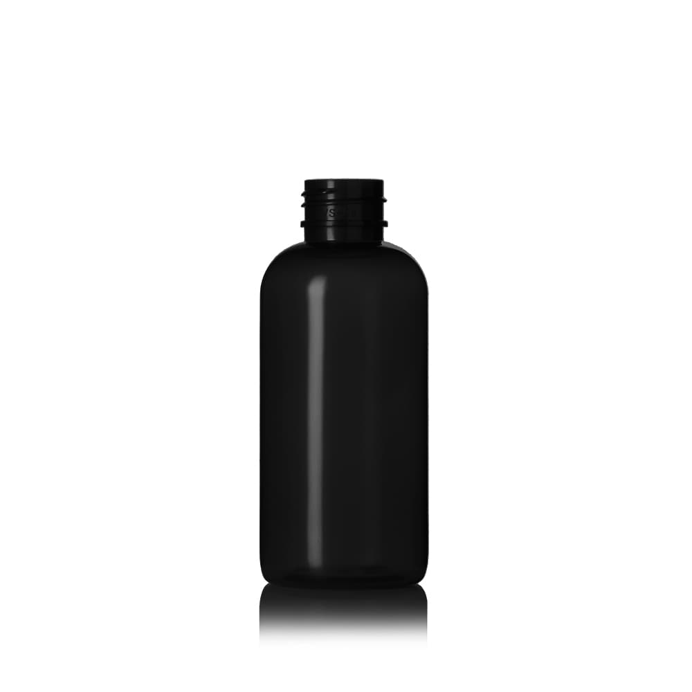 6 oz Black PET Boston Tall Bottle with 24-410 neck finish - Product image