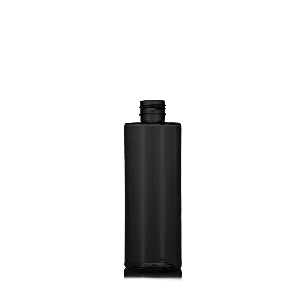 8 oz Black PET Cylinder Round Bottle with 24-410 neck finish - Product image