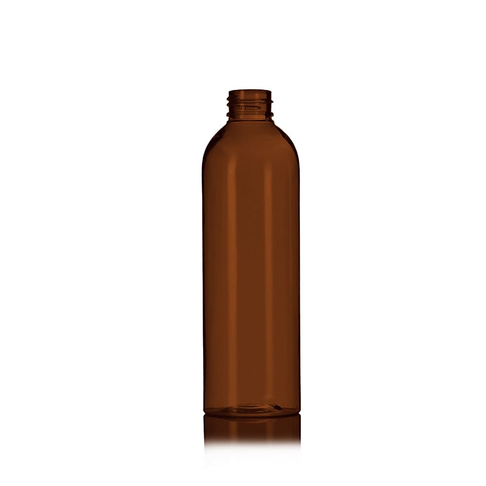 8 oz Amber PET Bullet Bottle with 24-410 neck finish - Product image