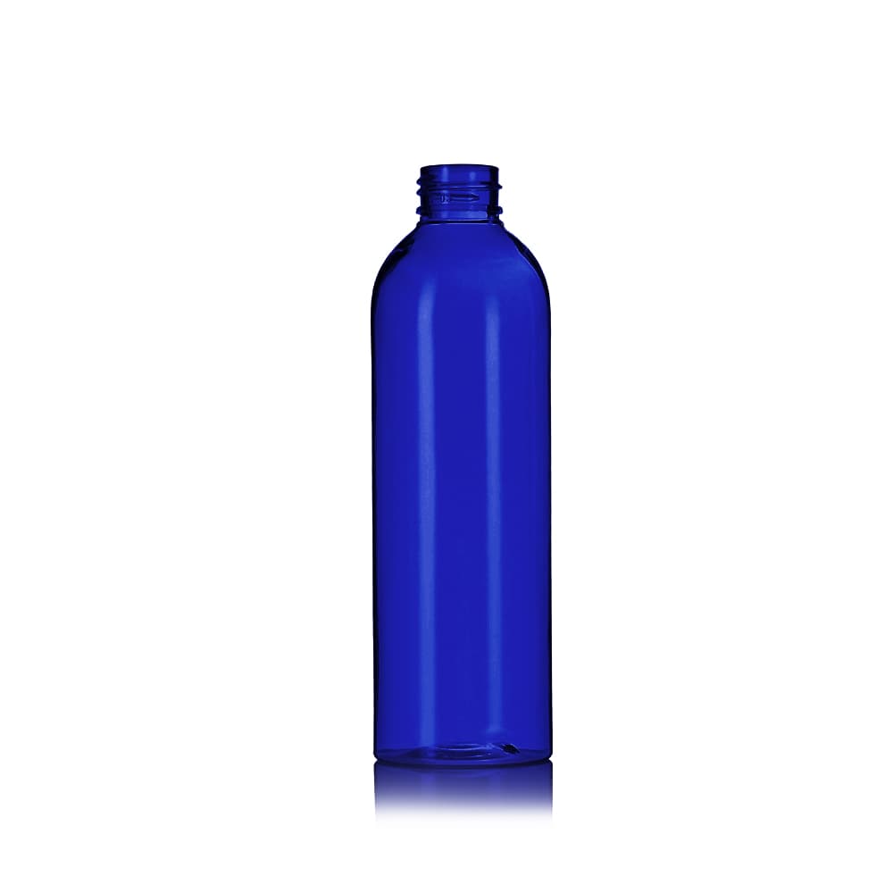 8 oz Blue PET Bullet Bottle with 24-410 neck finish - Product image