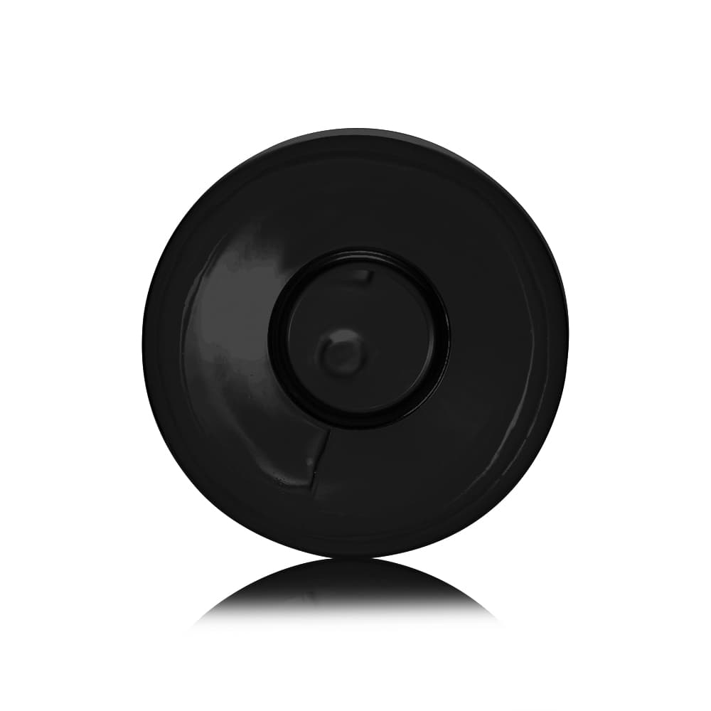 8 oz Black PET Boston Round Bottle with 24-410 neck finish - Product image