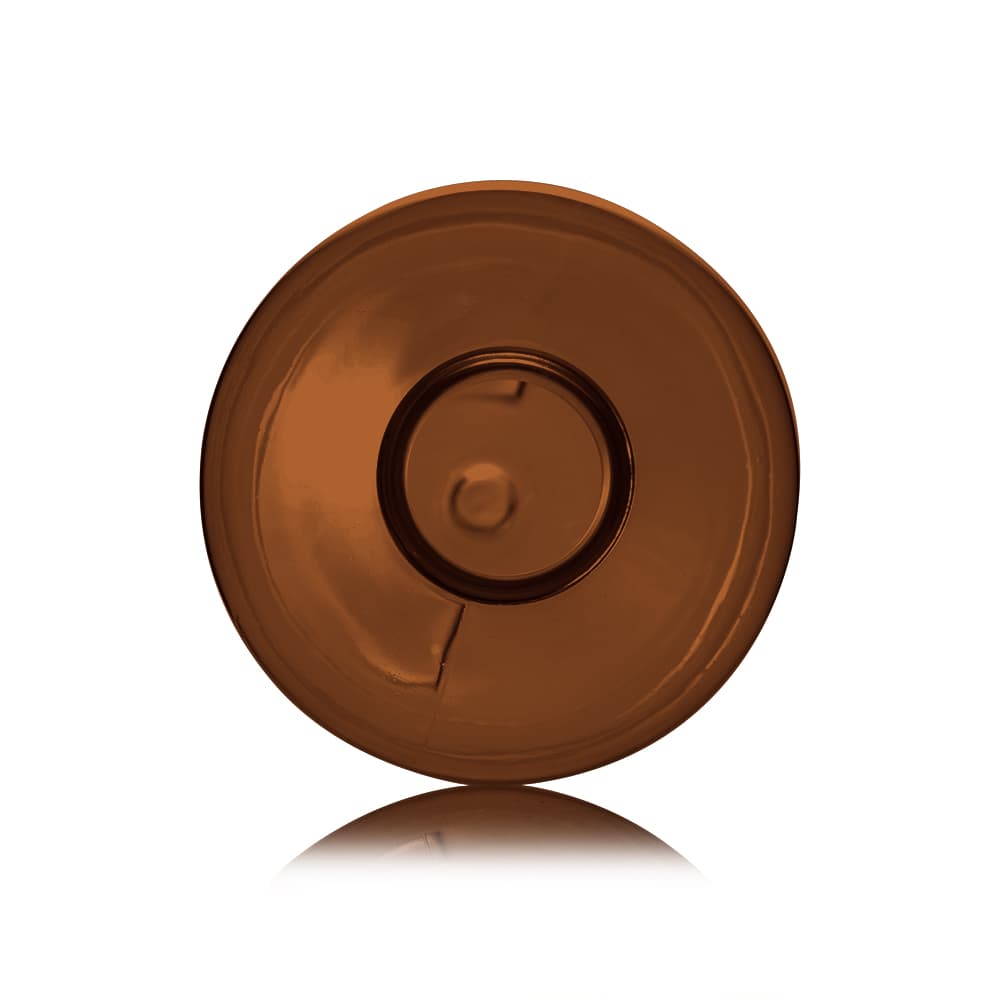 8 oz Amber PET Boston Round Bottle with 24-410 neck finish - Product image