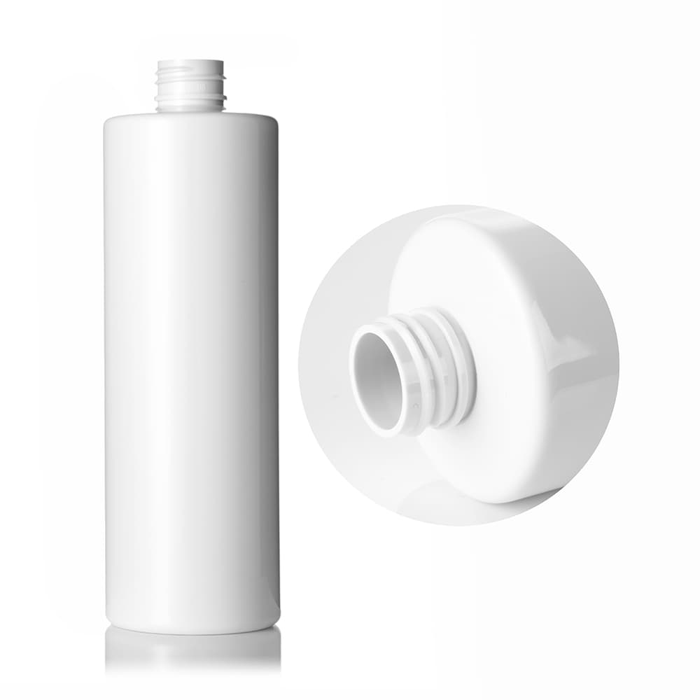 12 oz White PET Cylinder Round Bottle with 24-410 neck finish - Product image