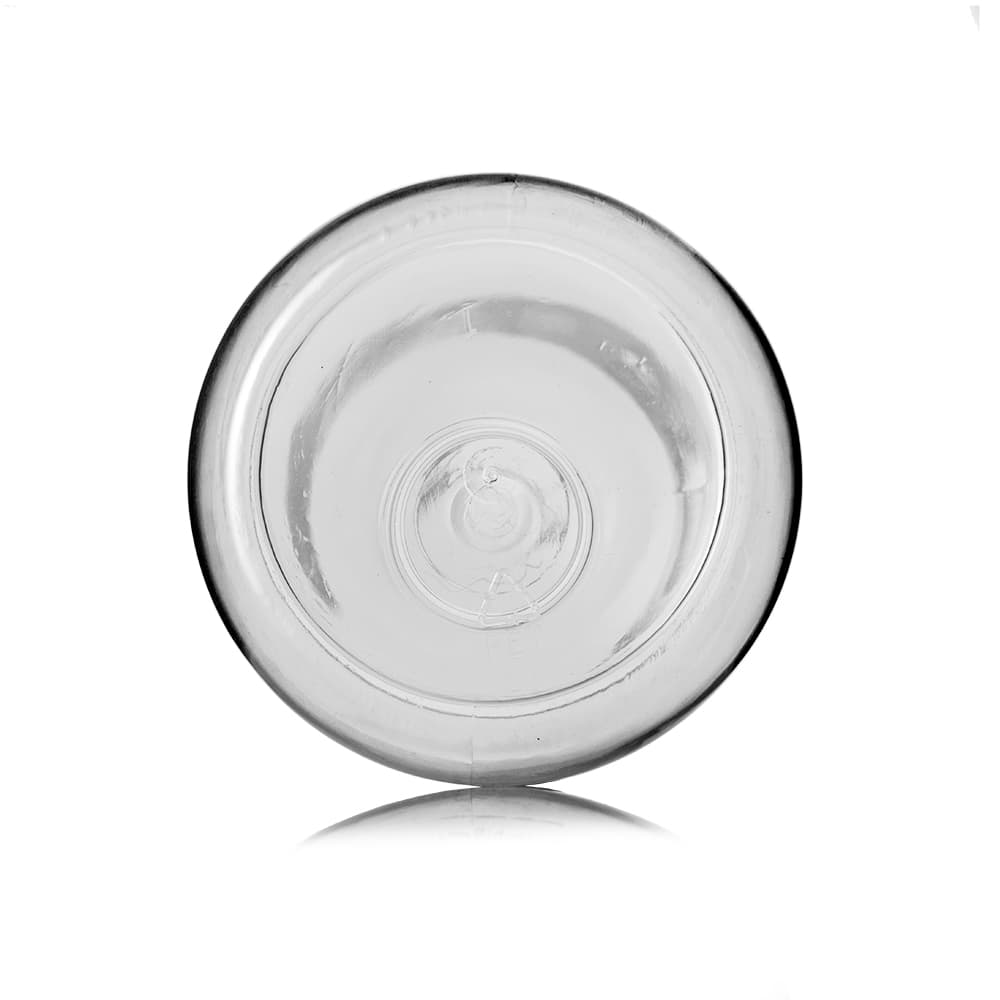 12 oz Clear PET Boston Round Bottle with 24-410 neck finish - Product image