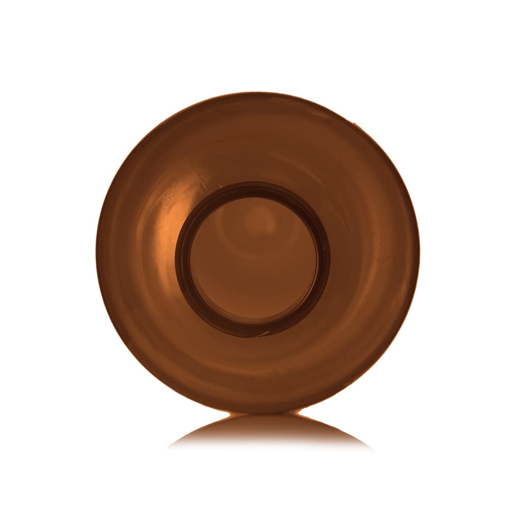 12 oz Amber PET Boston Round Bottle with 24-410 neck finish - Product image