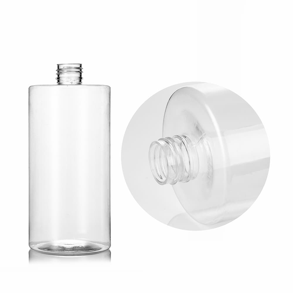 16 oz Clear PET Cylinder Round Bottle with 24-410 neck finish - Product image