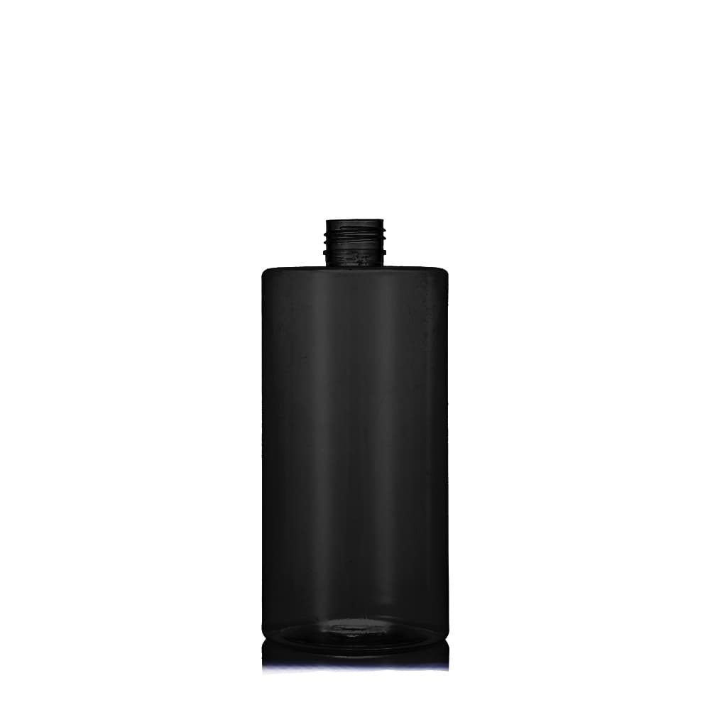 16 oz Black PET Cylinder Round Bottle with 24-410 neck finish - Product image