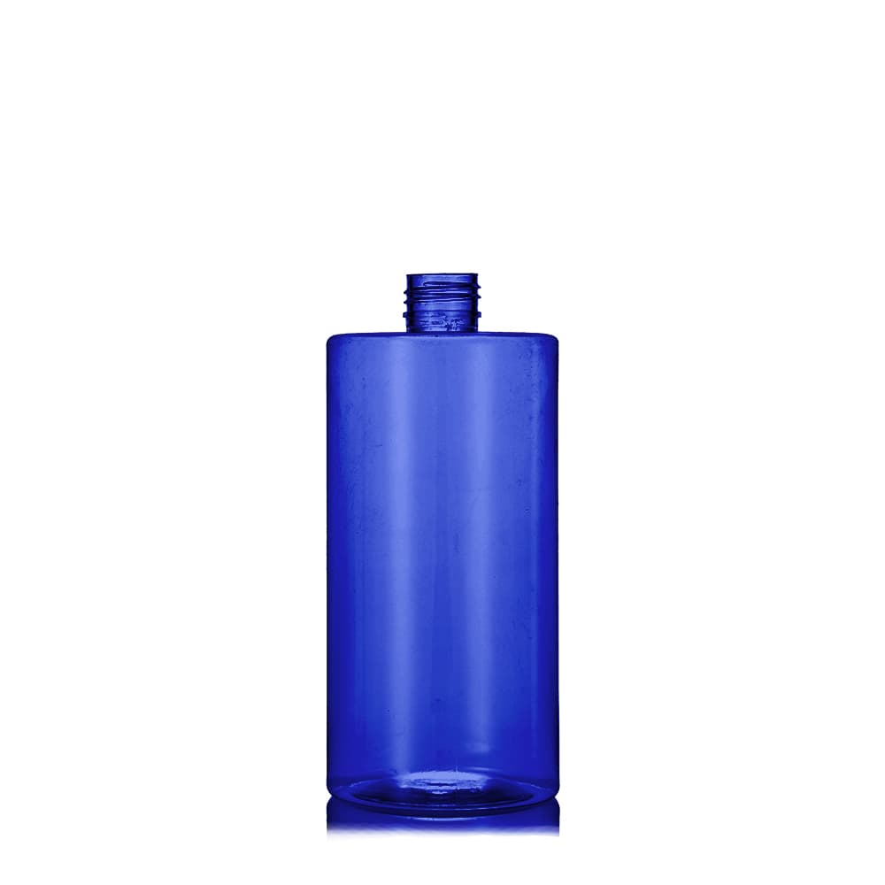 16 oz Blue PET Cylinder Round Bottle with 24-410 neck finish - Product image