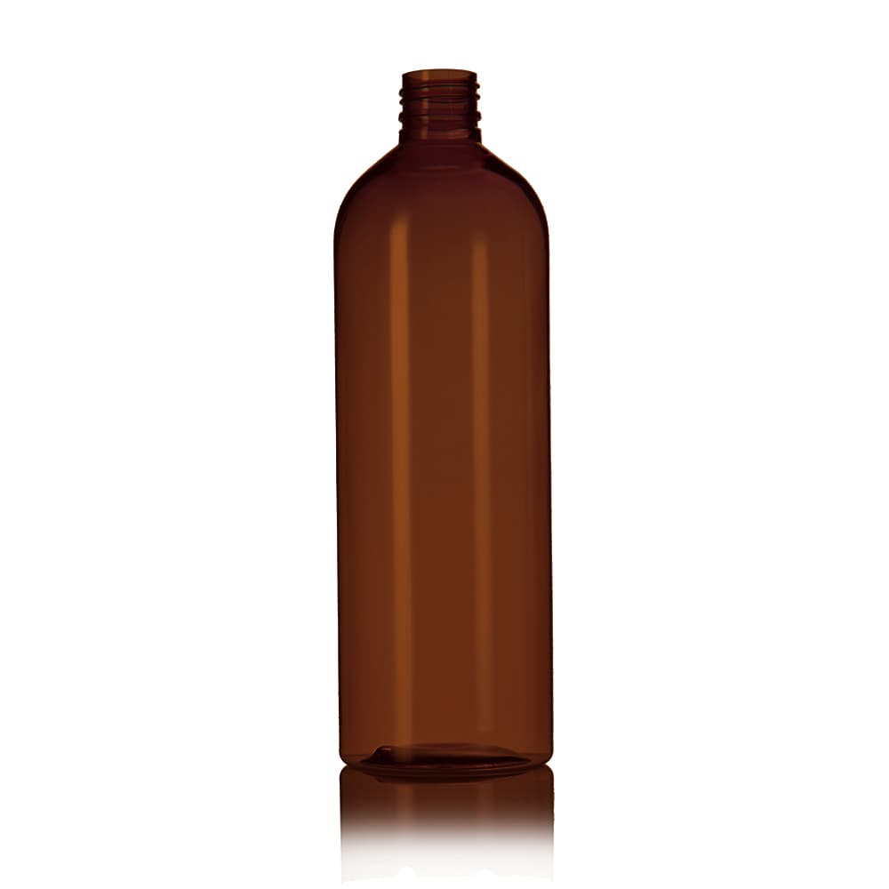 16 oz Amber PET Bullet Bottle with 24-410 neck finish - Product image