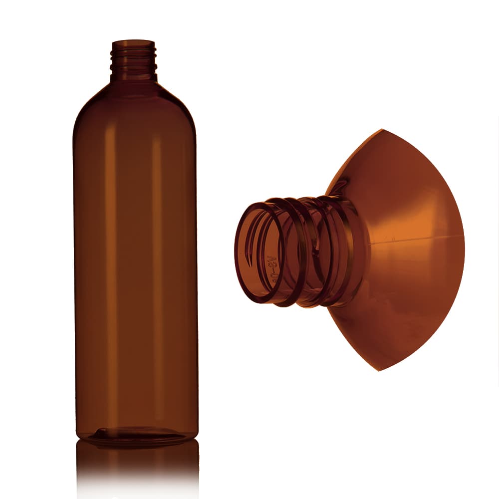 16 oz Amber PET Bullet Bottle with 24-410 neck finish - Product image
