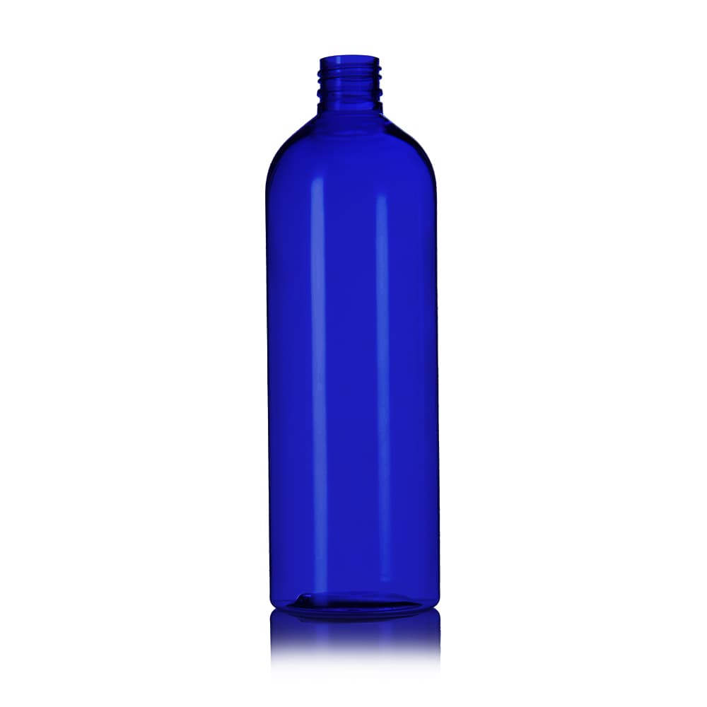 16 oz Blue PET Bullet Bottle with 24-410 neck finish - Product image