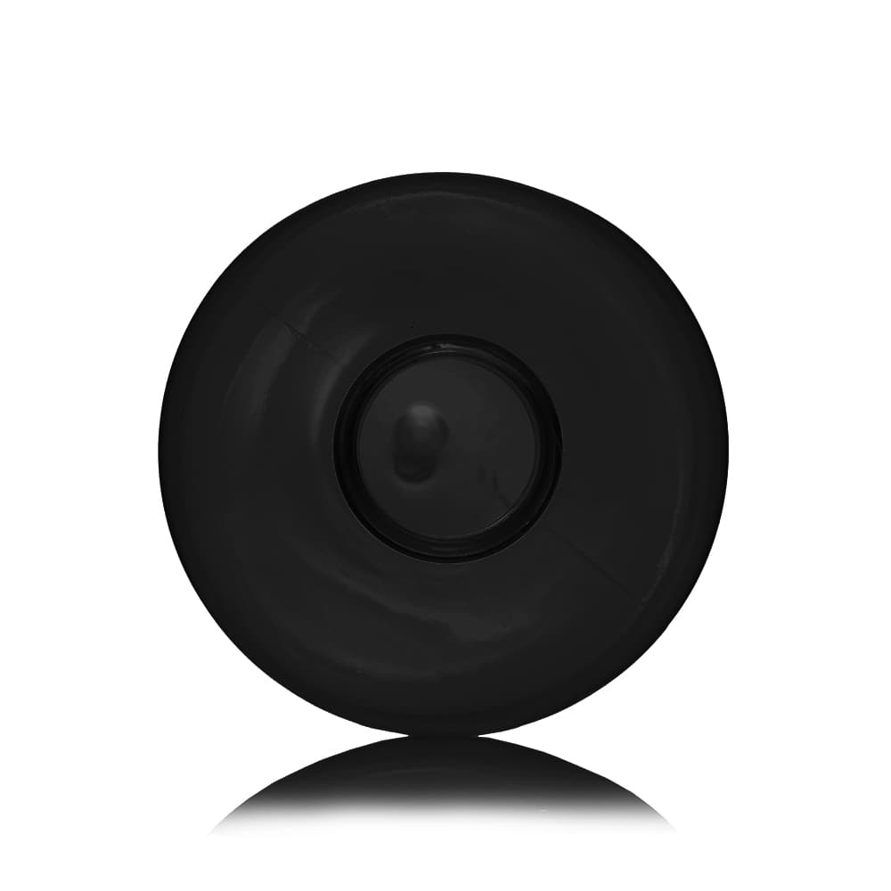 16 oz Black PET Boston Round Bottle with 28-410 neck finish - Product image