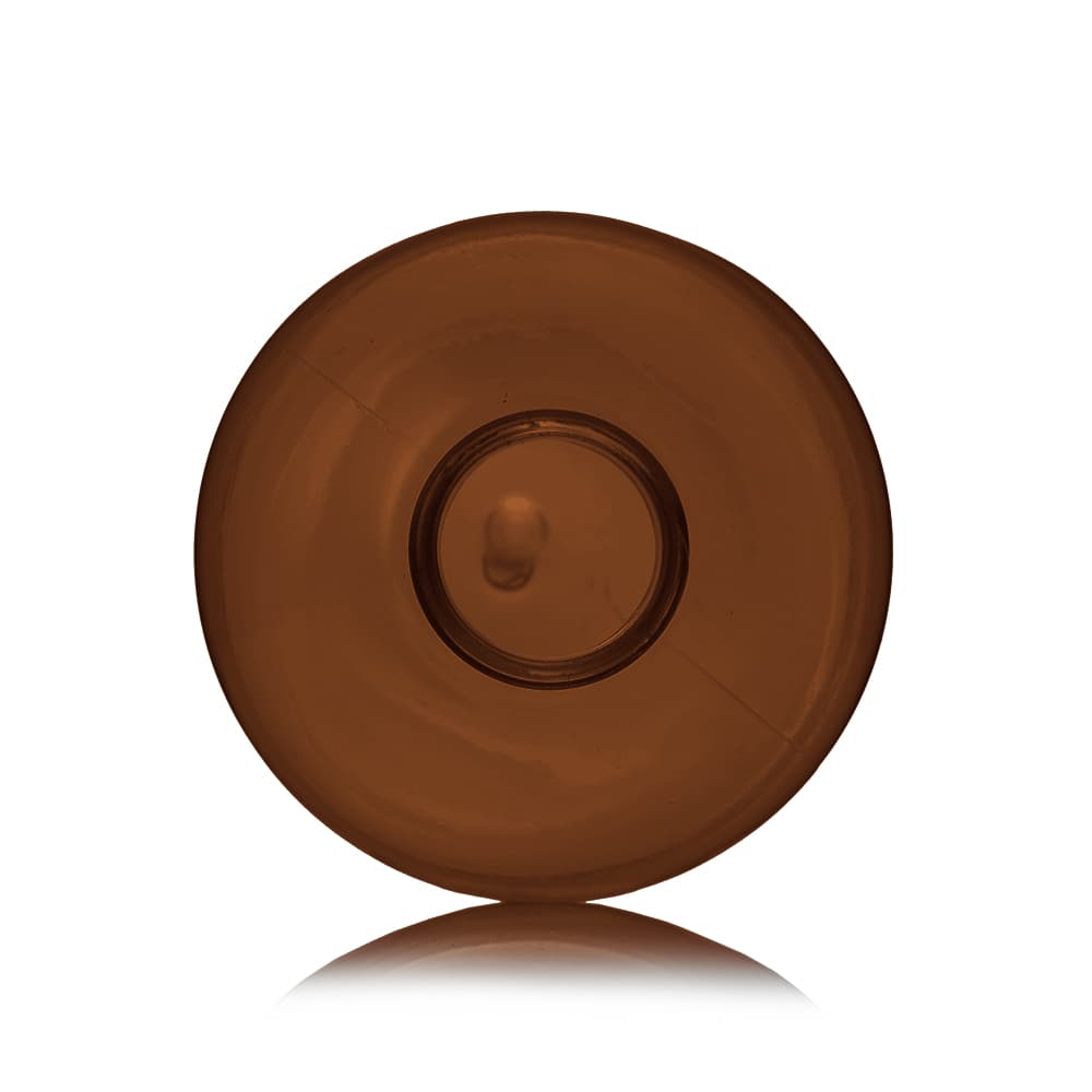 16 oz Amber PET Boston Round Bottle with 28-410 neck finish - Product image