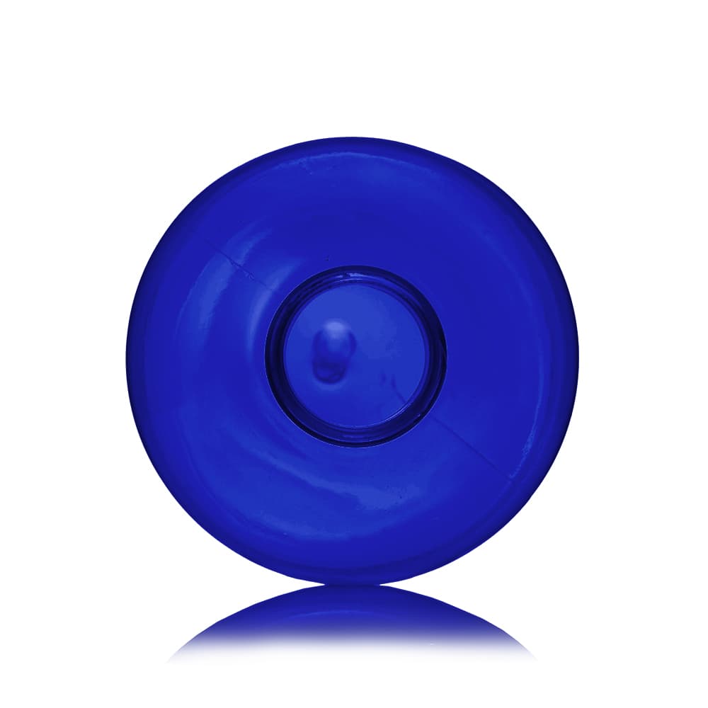 16 oz Blue PET Boston Round Bottle with 28-410 neck finish - Product image