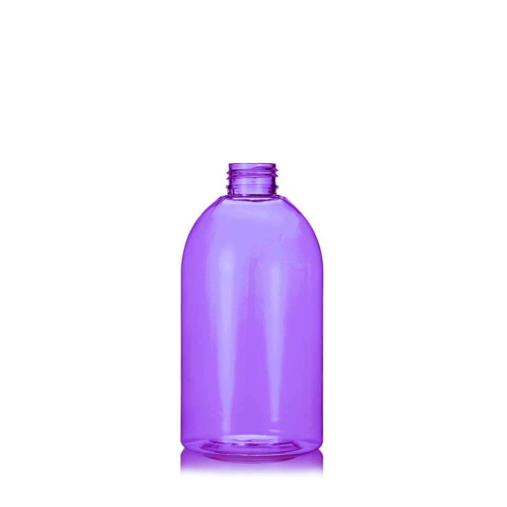 16 oz Purple PET Boston Round Bottle with 28-410 neck finish - Product image