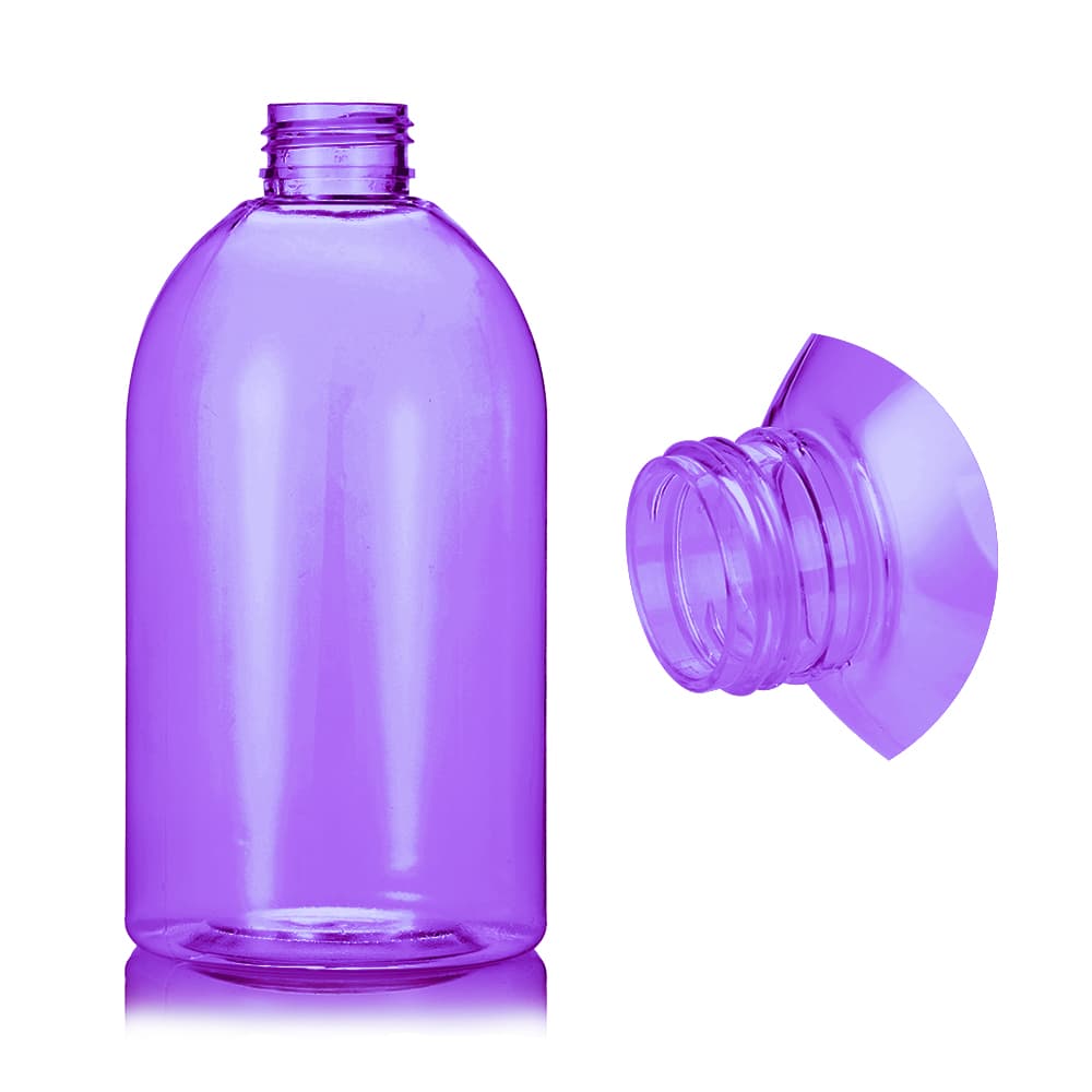 16 oz Purple PET Boston Round Bottle with 28-410 neck finish - Product image