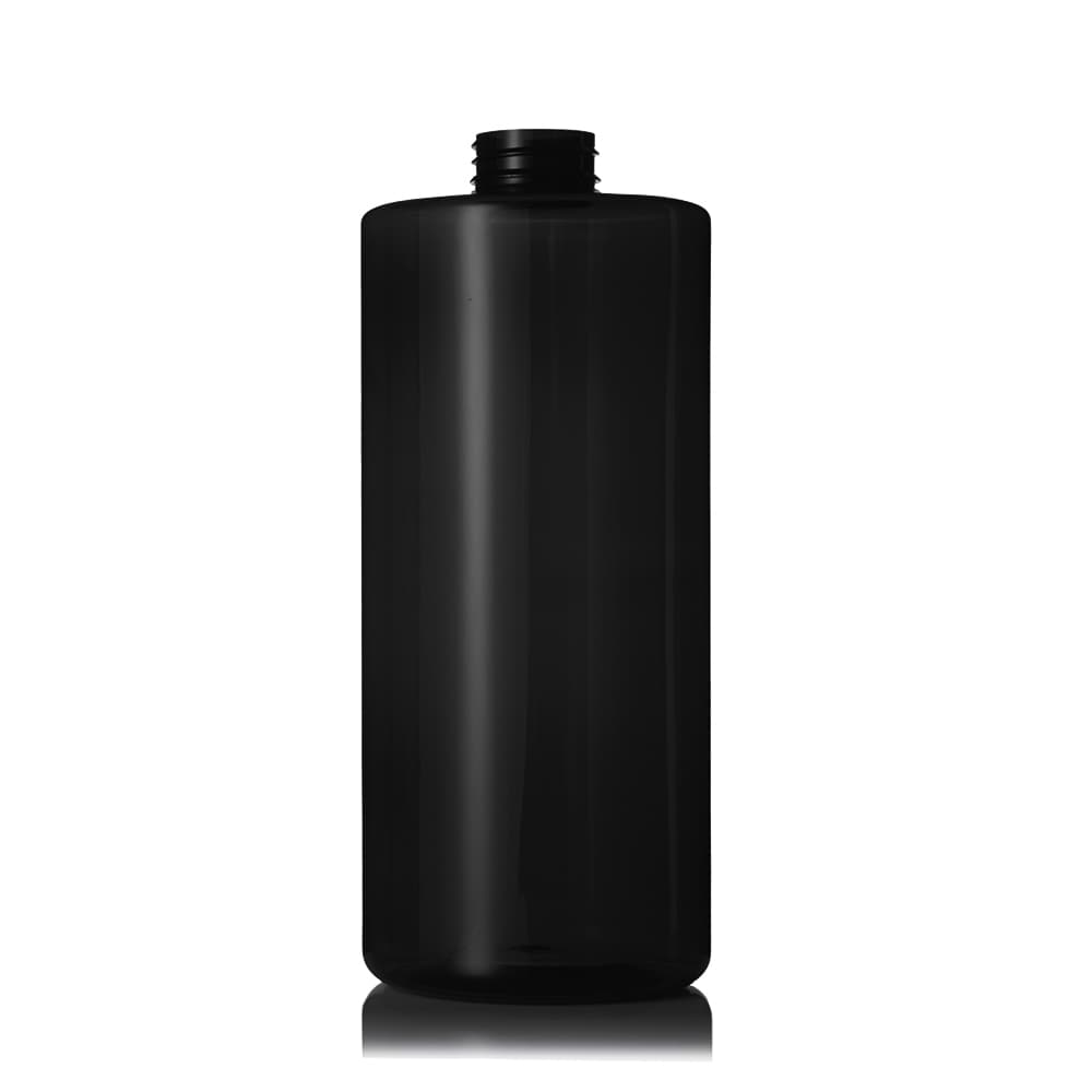 32 oz Black PET Cylinder Round Bottle with 32-400 neck finish - Product image