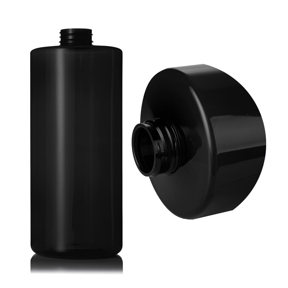 32 oz Black PET Cylinder Round Bottle with 32-400 neck finish - Product image