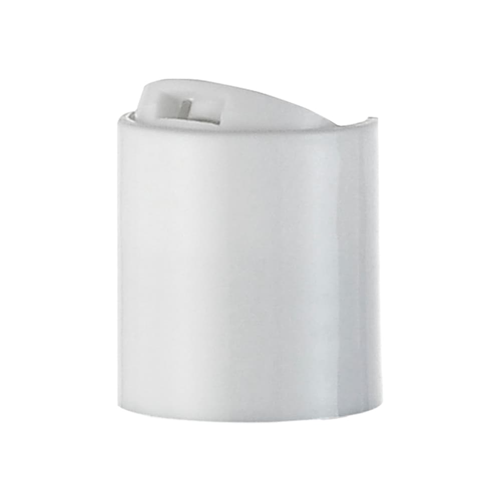 White PP Smooth Disc Top Cap with 24-410 neck finish and Pressure Sensitive Seal - Product image