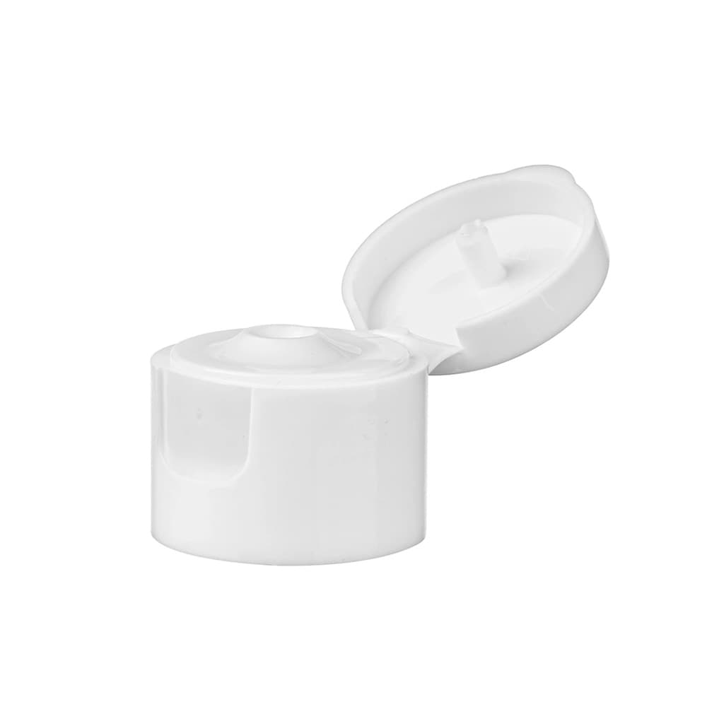 White PP Smooth Flip Top Cap with 24-410 neck finish and Heat Induction Seal - Product image